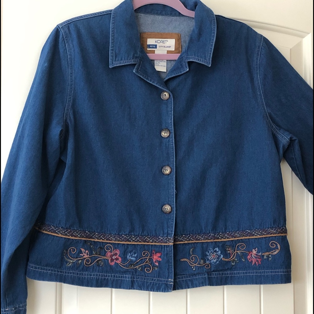 City Blues by KORET Denim Style Top Petite Large